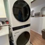 LG WashTower with Center Control 4.5 Cu. Ft. Washer and 7.4 Cu. Ft.  Electric Dryer in Black Stainless Steel