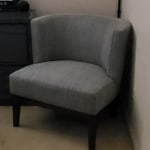 Gray tweed curved shop back jaden chair