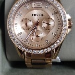 Riley Multifunction Rose Gold Tone Stainless Steel Watch ES2811