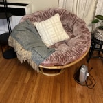 Frosted Latte Faux Fur Textured Papasan Chair Cushion - World Market