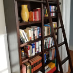 Augustus Roasted Cocoa Wood Bookshelf Ladder World Market