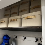 Herringbone Storage Boxes with Wooden Handles