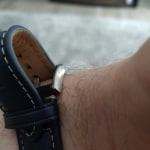 22mm Dark Blue Leather Watch Strap S221255 Fossil