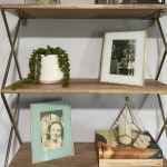 Natural Wood and Gold 3 Tier Wall Shelf - World Market