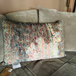 Oversized Taupe Distressed Rug Print Lumbar Pillow by World Market