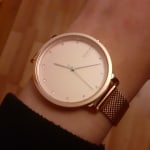 Hagen Three Hand Gold Tone Steel Mesh Watch