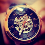 Grant Automatic Blue Leather Watch ME3102 Fossil