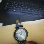 Carlie Mini Three Hand Black Leather Watch ES4650 Fossil