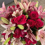 Deluxe Pink Rose & Lily Bouquet