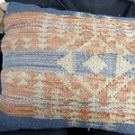 Nova Gray and Rust Kilim Indoor Outdoor Patio Lumbar Pillow by World Market
