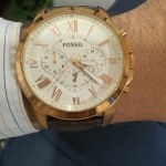 Fossil Men&s FS4813 &Grant& Chronograph Brown Leather Watch