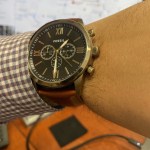 Flynn Chronograph Brown Leather Watch 