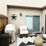 Metal faceted clearance octavia outdoor stool
