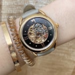 Tailor mechanical black leather watch discount