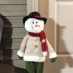 Snowman Couple w/Fabric Clothes BN Extendable 23" to 30" Standing Mr and Mrs 