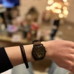 Machine Chronograph Dark Brown Leather Watch and Bracelet Box Set
