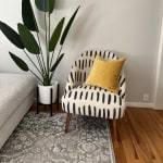 Charcoal gray and ivory store dash print noemi tub chair