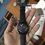 Grant Chronograph Navy Leather Watch 