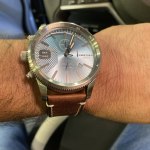 Diesel Men s Rasp Chronograph Brown Leather Watch DZ4443 Watch Station
