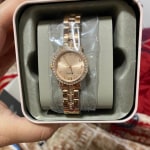 Shae Mini Three Hand Stainless Rose Gold Tone Steel Watch BQ3371