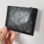 Men's Fossil Black Georgetown Hoyas Leather Ryan RFID Flip ID Bifold Wallet