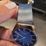 Grenen Solar-Powered Ocean Blue Leather Watch - SKW6834 - Watch