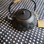 Cast Iron Wave Teapot with Fiber Wrapped Handle - World Market