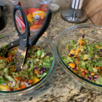  The Pampered Chef Salad Chopper: Chopped Salad Scissors: Home &  Kitchen