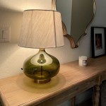 Green glass teardrop halsey on sale table lamp base