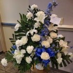 Heartfelt Tribute™ Blue & White Floor Basket Sympathy