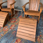 Slatted Wood Adirondack Footstool World Market