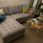 Left facing trudeau sectional top sofa with storage