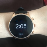 Montre connectée 4ème génération fossil sales explorist hr en cuir beige
