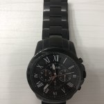 Grant Chronograph Black Stainless Steel Watch FS4832 Fossil