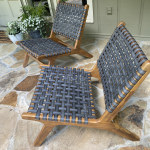 White strap girona outdoor clearance accent chair set of 2