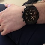 LiteHide™ - Fossil Black FS5874 Watch Bronson - Leather Chronograph