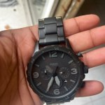 Fossil - Chronograph Nate - Black Stainless Watch JR1356 Steel