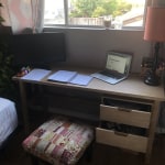 Graywashed calder desk with drawers sale