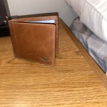 Fossil Brown Cincinnati Reds Ryan RFID Passcase Wallet