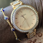 Karli Three Hand Rose Gold Tone Stainless Steel Watch BQ3181 Fossil