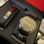 Armani Exchange Three-Hand Date Station Black AX2413 Steel Watch - Watch Stainless 
