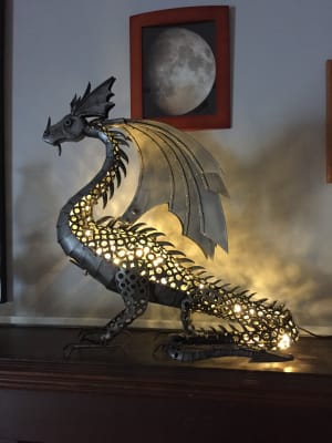 Led Lighted Steampunk Dragon Wind And Weather