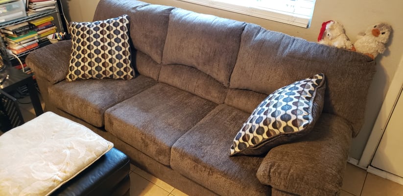 Ashley pindall top brown loveseat