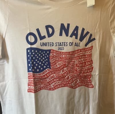 Old Navy mens 2XL united stated of all 2022 Flag 4th of july shirt Black
