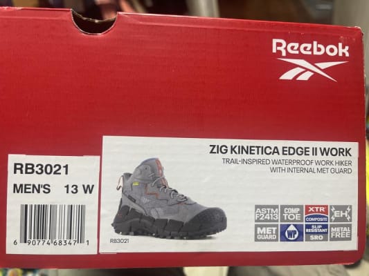 Reebok Men's Zig Kinetica Edge II Met Safety Boots - Gray/Black