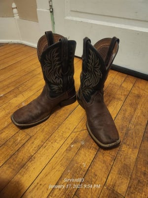 Ariat Sport Western Square Toe Cowboy Boots Men Size 9 D Brooklyn Brown 10019958 Sport Wide Square Toe Western Boot Brooklyn Brown Ashes  main image 2