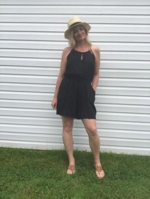 Waist Defined Sleeveless Keyhole Romper for Women Old Navy