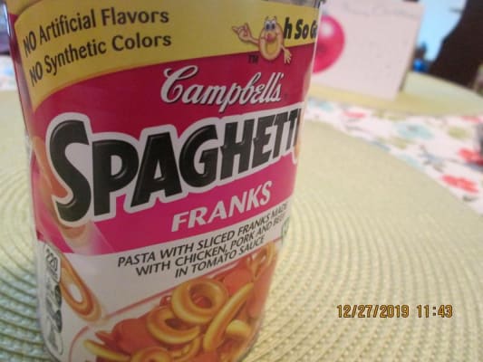 Campbell's SpaghettiOs with Franks, 14 oz - Fry's Food Stores