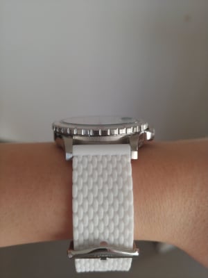FB-01 Three-Hand Date White Silicone 