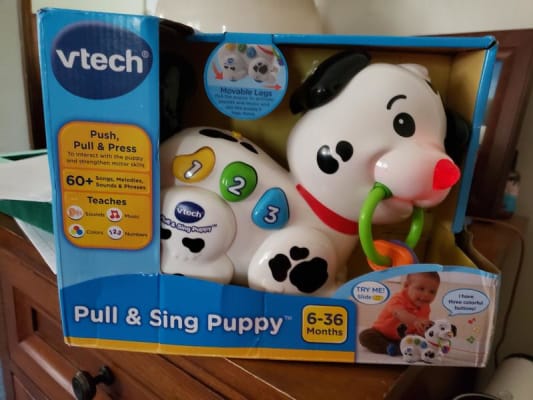 V-Tech Pull Toy Puppy Kids Toddler Toys Pull Along Learning Toy